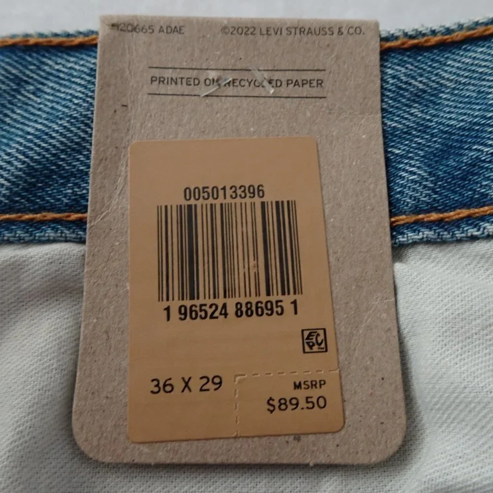Levi's 501 Jeans Men's Size 36x29 Blue Denim 150 Anniversary Peace Sign